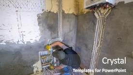  Presentation with compensation and reward system - Slide deck featuring pipefitter installing system of heating background and a  colored foreground