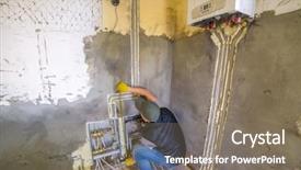  Presentation with skeltal system - Presentation having pipefitter installing system of heating background and a  colored foreground