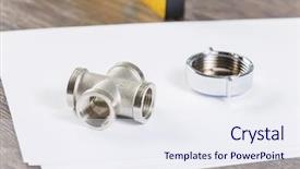  Presentation with plumbing - Amazing PPT theme having pipefitting - all kinds of plumbing backdrop and a  colored foreground