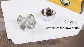  Presentation with plumbing - Presentation theme featuring pipefitting - all kinds of plumbing background and a  colored foreground