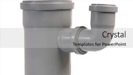  Presentation with drain - PPT layouts having pipefitting - new grey drain pipe isolated background and a light gray colored foreground