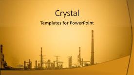  Presentation with pipeline construction - PPT theme consisting of pipeline construction - chemical plant toned iamges zhaijiang background and a yellow colored foreground