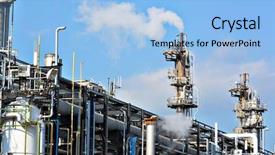  Presentation with gas pipeline - Theme having pipeline construction - gas industry background and a light blue colored foreground