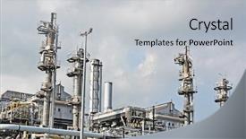  Presentation with gas pipeline - Colorful PPT theme enhanced with pipeline construction - gas industry backdrop and a light gray colored foreground