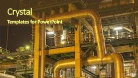  Presentation with refinery - Slide set consisting of pipeline construction - refinery industrial plant with industry background and a tawny brown colored foreground