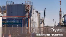  Presentation with plant structure - Colorful slide set enhanced with pipeline of oil chemical backdrop and a gray colored foreground