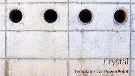  Presentation with water drainage - Presentation theme having pipelines-for-water-drainage background and a soft green colored foreground