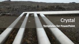  Presentation with geothermal - Slide set with pipelines in iceland geothermal heat background and a dark gray colored foreground