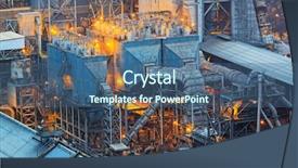  Presentation with water plant - PPT theme enhanced with pipelines of an oil-refinery background and a ocean colored foreground