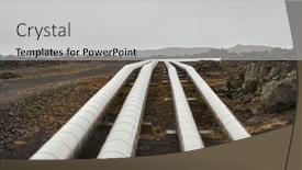 Presentation with heat - Presentation design featuring pipelines-on-the-ground background and a  colored foreground