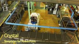  Presentation with oil production - Slide deck featuring pipelines valves design - oil industry production and packaging background and a tawny brown colored foreground