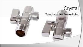  Presentation with connections - Cool new PPT theme with pipelines valves design - valve - water supply connections backdrop and a white colored foreground