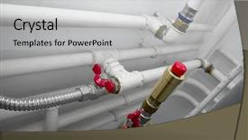  Presentation with water pipe - Amazing theme having pipes and valves backdrop and a light gray colored foreground