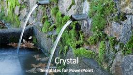  Presentation with water well - Slides consisting of pipes clean water pouring background and a ocean colored foreground