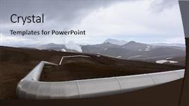  Presentation with geothermal - Cool new slides with pipes in mountains geothermal energy backdrop and a light blue colored foreground