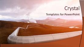  Presentation with geothermal energy - PPT layouts featuring pipes in mountains geothermal energy background and a cream colored foreground
