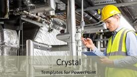  Presentation with control - Beautiful theme featuring pipes in the control room backdrop and a light gray colored foreground