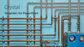  Presentation with pipes - PPT theme having pipes of a heating system background and a light blue colored foreground