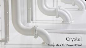  Presentation with pipes - Colorful presentation design enhanced with pipes-of-an-industrial-ficilty backdrop and a light gray colored foreground
