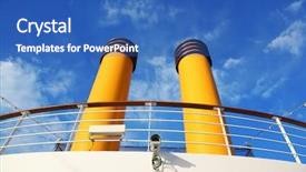  Presentation with cruise ship - Colorful slide deck enhanced with pipes on big cruise ship backdrop and a teal colored foreground