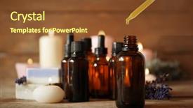  Presentation with essential oil - Cool new slide deck with pipette dropping essential oil backdrop and a tawny brown colored foreground