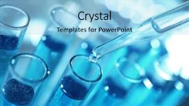  Presentation with drug test - Slide deck enhanced with pipette dropping sample into test background and a light blue colored foreground