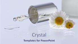  Presentation with serum - Presentation design enhanced with pipette-with-cosmetic-serum background and a sky blue colored foreground