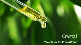  Presentation with essential oil - Slide deck with pipette with essential liquid closeup background and a tawny brown colored foreground