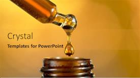  Presentation with pipette - Colorful presentation design enhanced with pipette-with-essential-liquid-macro backdrop and a gold colored foreground