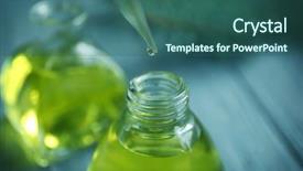  Presentation with essential oil - Presentation theme featuring pipette with pine essential oil background and a ocean colored foreground