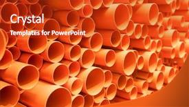 Presentation with pvc - Slide set with piping - orange pvc pipes stacked background and a crimson colored foreground