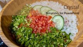  Presentation with salad - Slides with pipirrana-typical-malaga-salad-malaga background and a  colored foreground