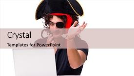  Presentation with pirate - Presentation design having piracy - digital security concept with pirate background and a soft green colored foreground