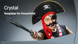  Presentation with pirate - Cool new presentation theme with glass with fresh apple juice on white background backdrop and a cream colored foreground