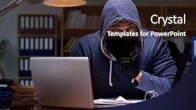  Presentation with personal data - PPT theme having piracy - hacker stealing personal data background and a wine colored foreground