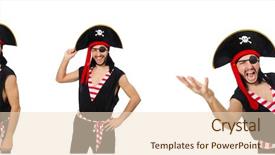  Presentation with pirate - Presentation theme enhanced with piracy - man pirate isolated background and a lemonade colored foreground