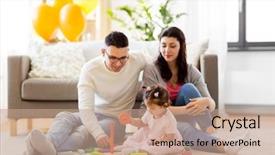  Presentation with happy birthday baby - Amazing slide set having pyramid baby toy on birthday backdrop and a coral colored foreground