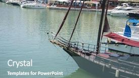  Presentation with pirate - Colorful slides enhanced with pirate-boat-moored-in-marbella backdrop and a light blue colored foreground