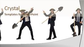  Presentation with pirate - Presentation theme enhanced with pirate businessman holding spade isolated background and a cream colored foreground