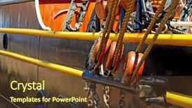  Presentation with sailboat - PPT layouts featuring pirate clipper - rope pullies on sailboat background and a tawny brown colored foreground