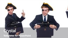  Presentation with pirate anchor - Presentation theme having pirate hat isolated on white background and a tawny brown colored foreground