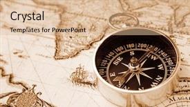  Presentation with compass - Presentation enhanced with magnet earth - old compass background and a lemonade colored foreground