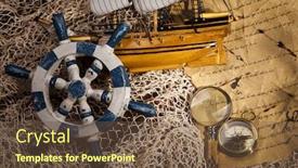  Presentation with pirate - PPT layouts having rope nautical background - pirate paper and compass background and a tawny brown colored foreground