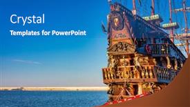  Presentation with pirate - Presentation having pirate-ship-by-the-baltic background and a teal colored foreground