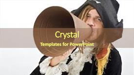 Presentation with pirate - Colorful presentation theme enhanced with pirate shouting in old megaphone backdrop and a tawny brown colored foreground