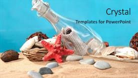  Presentation with bottle - Beautiful presentation featuring pirate treasure - sea still-life the message backdrop and a cyan colored foreground