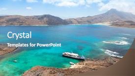  Presentation with carribean - Cool new slide deck with pirates carribean - cruise liner in beautiful lagoon backdrop and a teal colored foreground