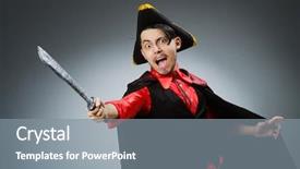  Presentation with pirate - Colorful slide deck enhanced with pirates carribean party - man pirate against dark background backdrop and a  colored foreground