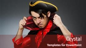  Presentation with pirate - Beautiful theme featuring pirates carribean party - man pirate against dark background backdrop and a tawny brown colored foreground