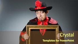  Presentation with pirate - Colorful PPT theme enhanced with pirates carribean party - man pirate against dark background backdrop and a tawny brown colored foreground